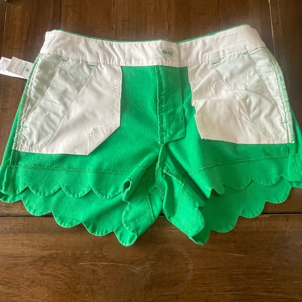 J. Crew Green High Waist Tailored Shorts - Picture 4 of 16